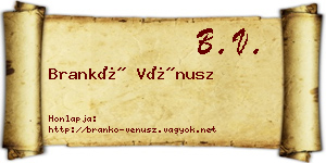 Brankó Vénusz névjegykártya